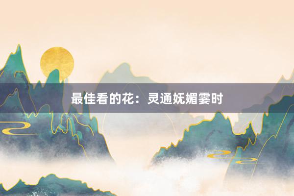 最佳看的花：灵通妩媚霎时